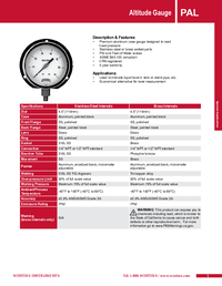 Thumbnail of document Data Sheet - PAL Altitude Pressure Gauge